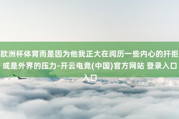 欧洲杯体育而是因为他我正大在阅历一些内心的扞拒或是外界的压力-开云电竞(中国)官方网站 登录入口